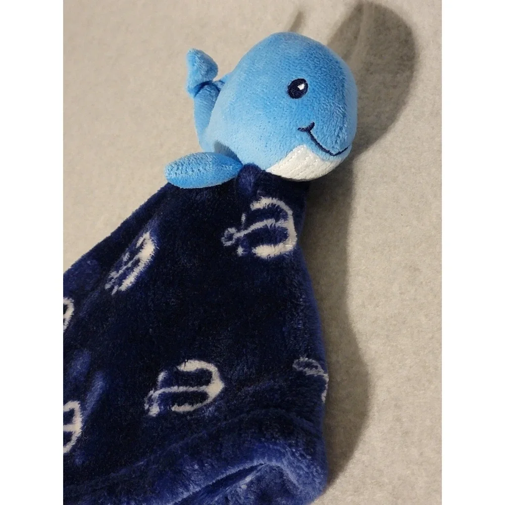 HB Hudson Baby Whale Anchor Nautical Plush Navy Blue Lovey Security Blanket